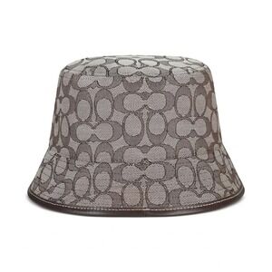 COACH Women's Signature C Jacquard‎ Canvas Bucket Hat Brown One Size